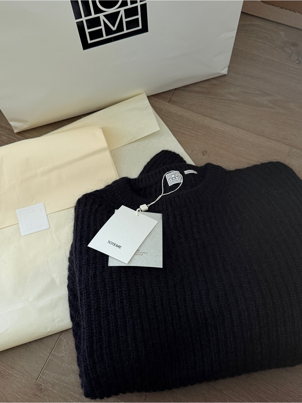 NWT Toteme Mohair blend rib knit black